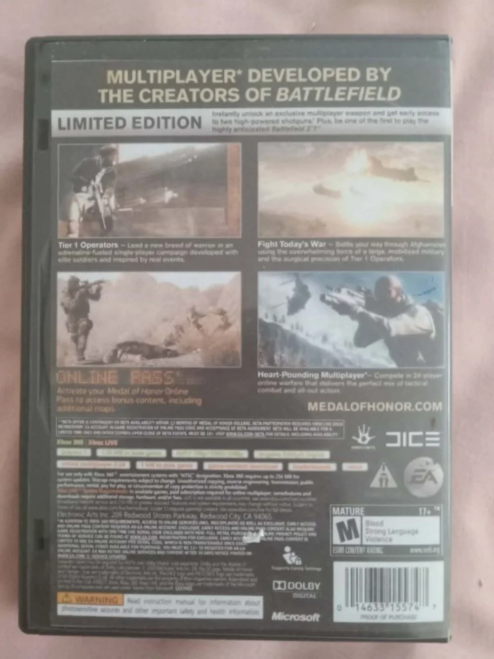 Medal of Honor, Limited Edition, For Xbox 360-
